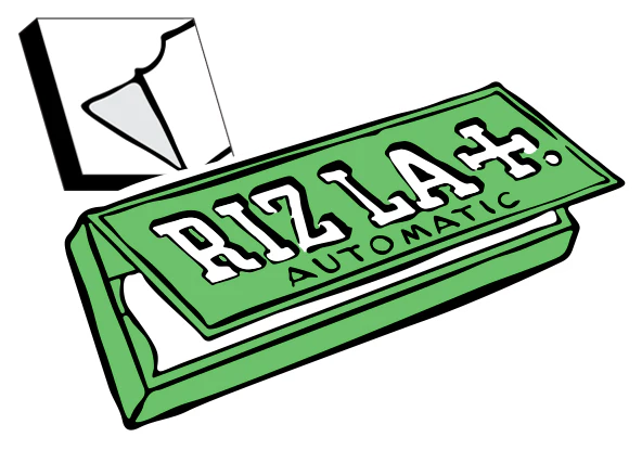 pacchetto di cartine rizla dagli angoli stondati